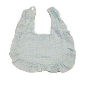 Muslin Ruffled Mint Green Bib 9.5 X 11 inches