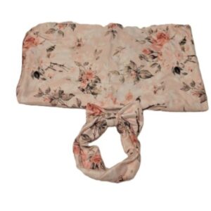 Baby Girl Swaddle Pink Flowers on White with Head Bow