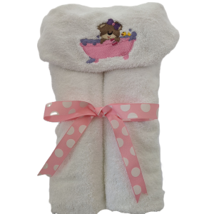 Bear in Bath Hooded Bath Towel