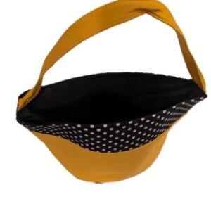 Halloween Bag Orange with Black and White Polka Dot Rim
