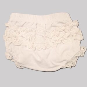 White Ruffle Panty - Size 6 months