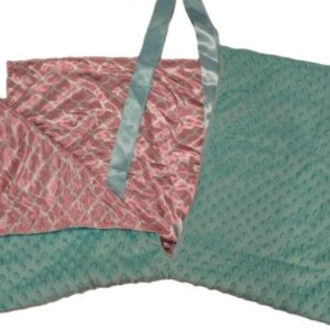 Girls Pink Quatrofoil and green minky infant carrier carseat cove