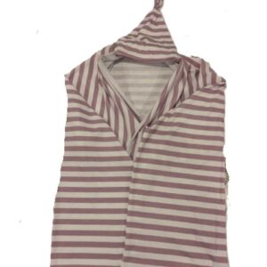 Purple and White Stripe Swaddle with tie hat