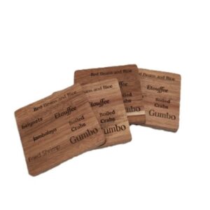 Creole Foods Acacia Coasters - Set of Four