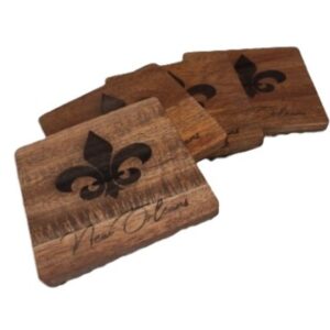 New Orleans Acacia Coasters - Set of Four