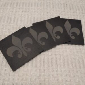 Fleur De Lis Slate Coasters - Set of Four