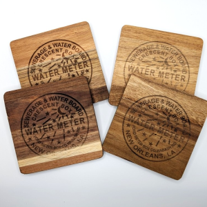 Water Meter Acacia Coasters - Set of Four