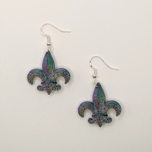 Mardi Gras Fleur De Lis Earrings