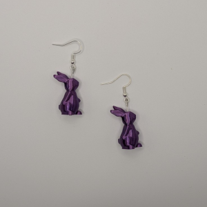 Easter Flat Bunny Earring - Lavender