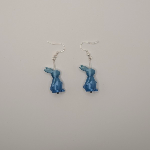 Standing Blue Bunny Earrings
