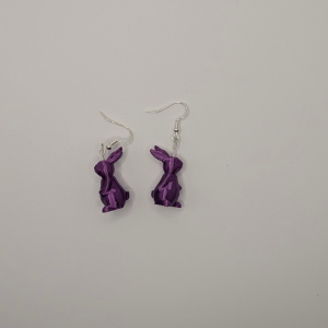 Standing Lavender Bunny Earrings