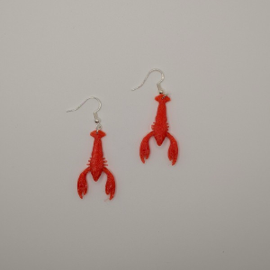 Red Crawfish Earrings