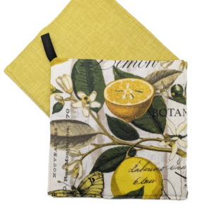 Lemon Vine Print with Green Back