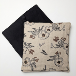 Dogwood Print Cream Black Back