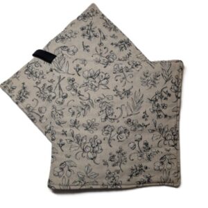 Black and White Floral on Cream