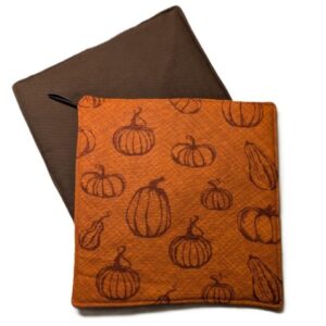 Orange Pumpkins Dark Brown Back