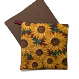 Sunflower Print Brown Back