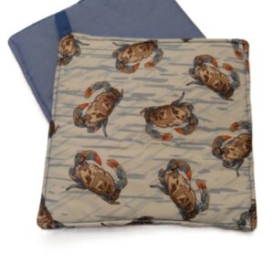 Crab Print Lite Blue Background Back