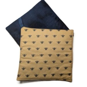 Bees On Gold - Navy Blue Back