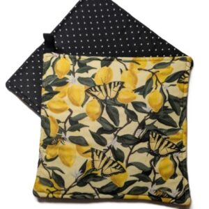 Lemons With Butterflies - Polka Dot Back