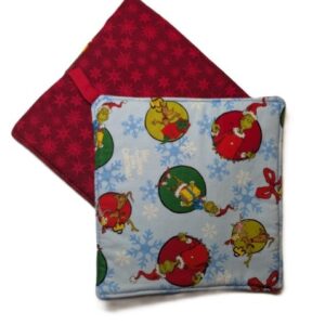 Grinch Character Ornaments lite blue background