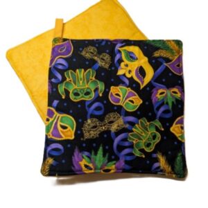 Mardi Gras Masks with Feathers on Black
