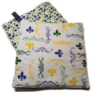 Purple Green and Gold Fleur De LIS