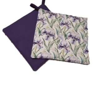 Purple Iris Plants on White Background