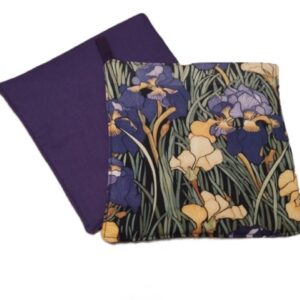 Purple and Yellow Iris Plants on Dark Purple Background