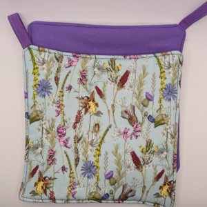 Spring Floral on Pale Green Potholder