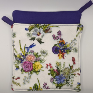 Spring Floral on White Potholder