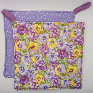 Purple Lavender and Pink Pansy Print