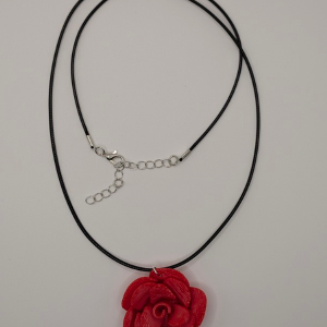 3D Rose Pendant in Red