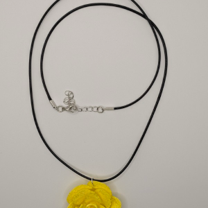 3D Rose Pendant in Yellow